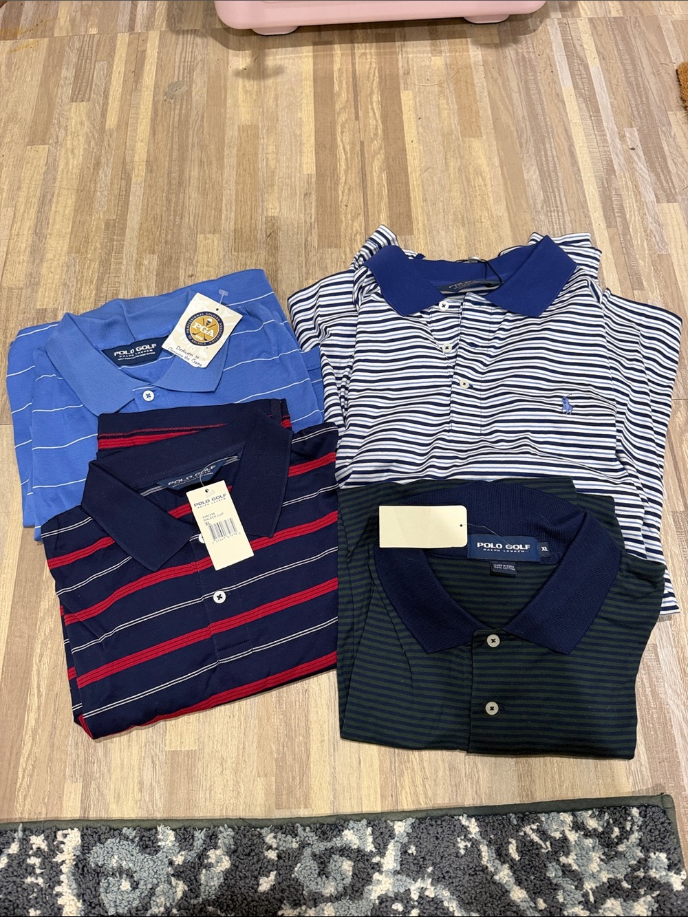 Polo Golf Ralph Lauren Men's Striped Polo Shirt Bundle XL New With Tags